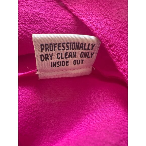 Yoana Baraschi Women's S Sleeveless Ruffled Silk Blouse Fuchsia Posh Luxe Chic - Picture 6 of 8